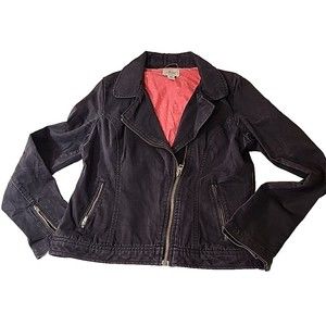 Vintage LEVI'S Moto Motorcycle Black Jacket Asymmetrical Zip Front Womens Medium